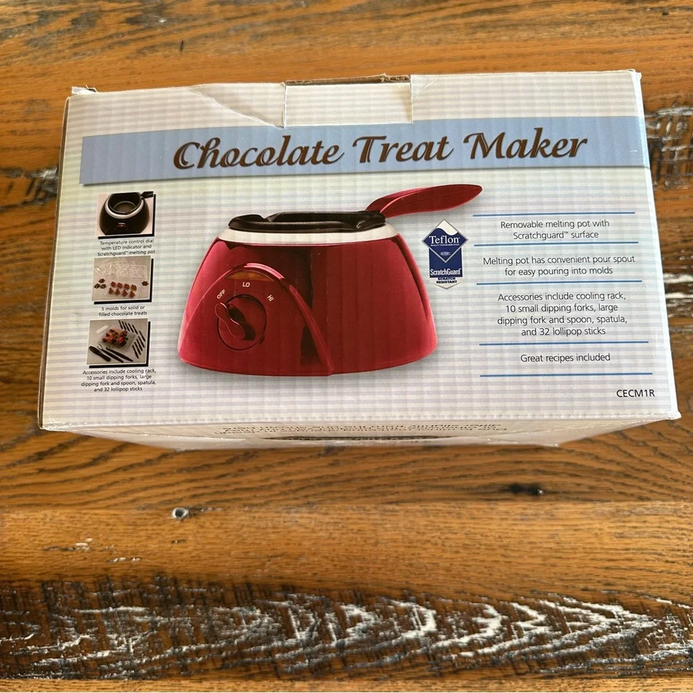 Salton Red Chocolate Melting Pot Treat Maker with Candy Molds